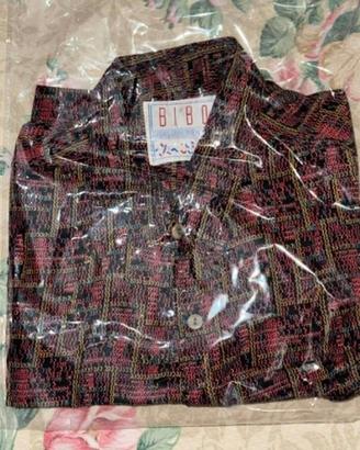 Camicia Uomo Vintage BIBO Manica Lunga Bordeaux
