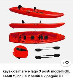 kayak rosso 2 posti nuovo 