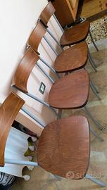 SET 4 SEDIE IN LEGNO E METALLO