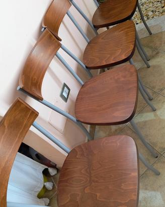SET 4 SEDIE IN LEGNO E METALLO