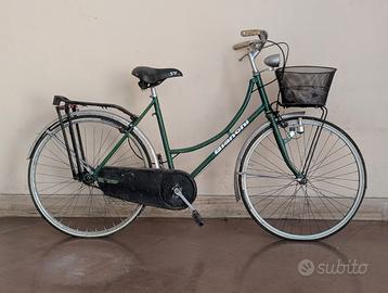 Bicicletta donna verde 26" city bike con c