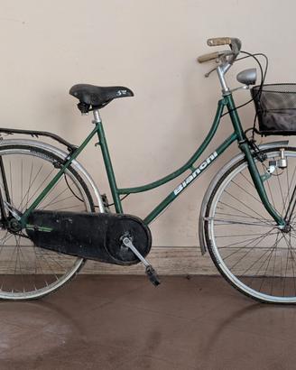 Bicicletta donna verde 26" city bike con c