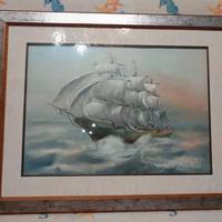 quadro,  dipinto veliero olio Miglietta