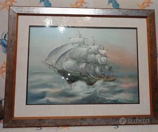 quadro,  dipinto veliero olio Miglietta