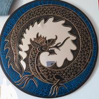Specchio decorativo rotondo drago 