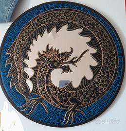 Specchio decorativo rotondo drago 
