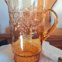 Caraffa frutta vetro ambra vintage anni 70 