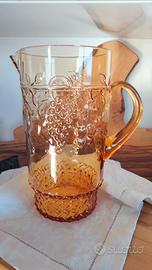 Caraffa frutta vetro ambra vintage anni 70 