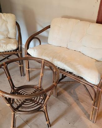salotto da giardino in rattan