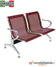 Sedie da attesa in acciaio colore rosso 2 posti