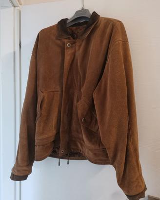 Giacca vintage vera pelle scamosciata uomo L/XL  