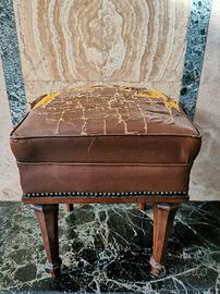 POGGIAPIEDI ANTICO IN LEGNO DA RIFODERARE