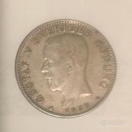 Moneta argento da una krona Svezia - no oncia