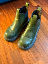 Stivaletti in pelle verde