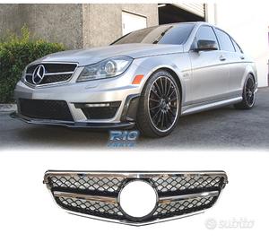 GRIGLIA MERCEDES W204 11-14 NERO CROMATO LOOK AMG 