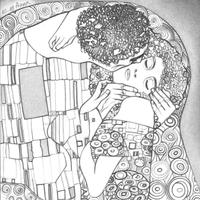 Disegno a matita. "Il bacio". Anno 2018