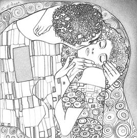 Disegno a matita. "Il bacio". Anno 2018