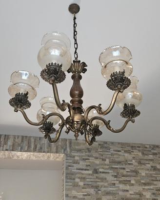 Lampadari vintage in ottone e vetro