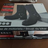 Stivali alti biker in vera pelle N° 41