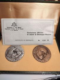 SAN MARINO Dittico Medaglie GIUSEPPE MAZZINI - Arg