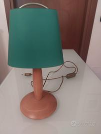 Lampada comodino vetro legno