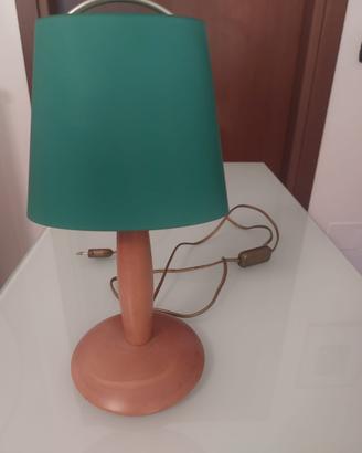 Lampada comodino vetro legno