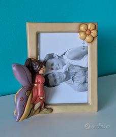 Portafoto Thun in ceramica con farfalla - 18x13 cm