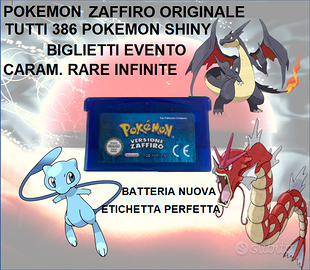 POKEMON ZAFFIRO ORIGINALE FINITO TUTTI POKEMON SHI