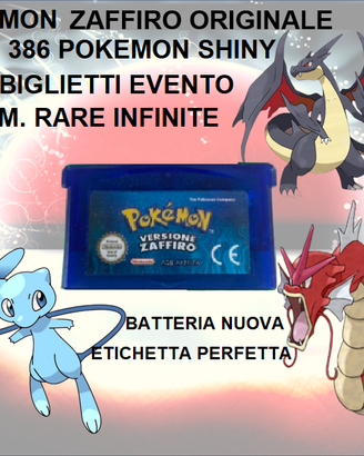 POKEMON ZAFFIRO ORIGINALE FINITO TUTTI POKEMON SHI