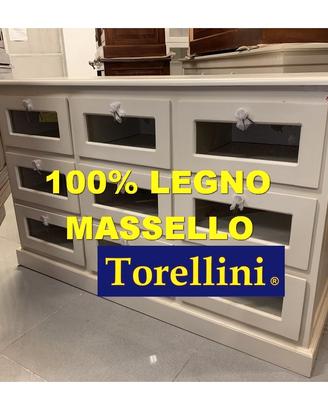Mobile Cassettiera a vetri 100% Legno Massello