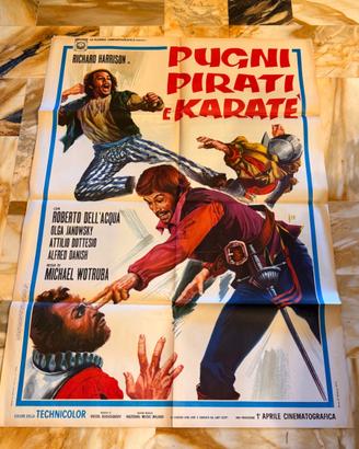 Manifesto originale cinema Pugni Pirati e Karate