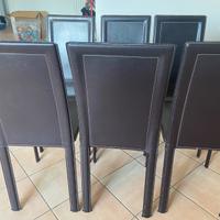 6 Sedie marrone scuro