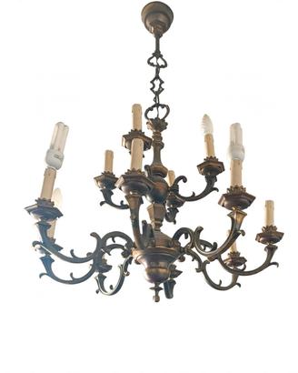 LAMPADARIO VINTAGE 12BRACCIA BRONZO D'EPOCA