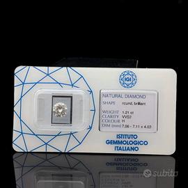 IGI DIAMANTE NATURALE  TAGLIO BRILLANTE 1.21 CT H