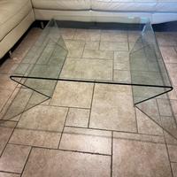 Tavolo in cristallo curvato 1 m x 1 m