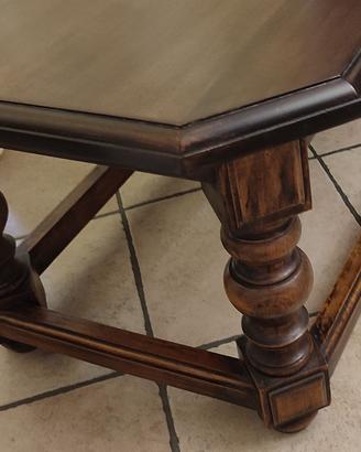 Splendido tavolo ottagonale rettangolare in legno