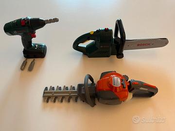 Motosega avvitatore e tagliasiepi giocattolo