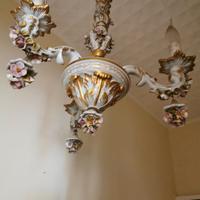 Lampadario in ceramica capodimonte 