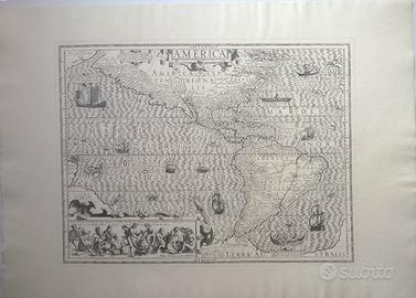 Stampe antiche carte geografiche mappe America