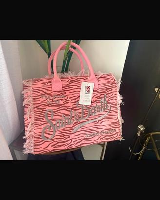 Borsa mare MC2 Saint Barth rosa zebrata – Nuova