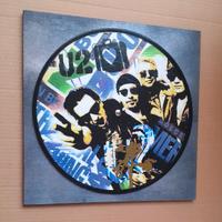 Vinile 33 giri a quadro omaggio agli U2 