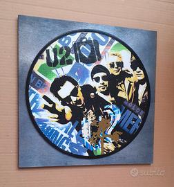Vinile 33 giri a quadro omaggio agli U2 