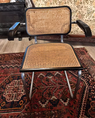 Sedia da pranzo nera "Cesca" B32 di Marcel Breuer