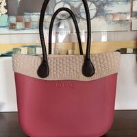 Borsa O Bag rosa e beige