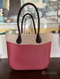 Borsa O Bag rosa e beige