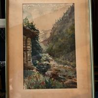 ONEDI GIUSEPPE  PAESAGGIO ACQUERELLO