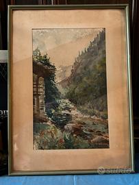 ONEDI GIUSEPPE  PAESAGGIO ACQUERELLO