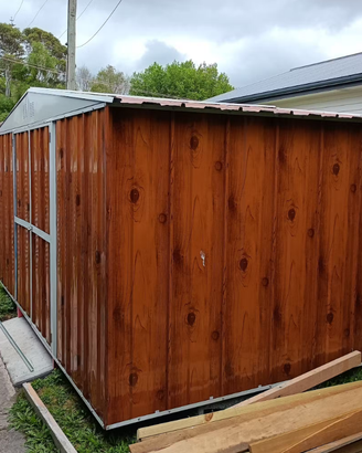 Box lamiera deposito Acciaio 403x269cm fin legno