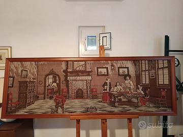 Arazzo ricamato da parete anni '50