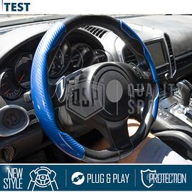 COPRIVOLANTE per JEEP Effetto FIBRA CARBONIO Blu